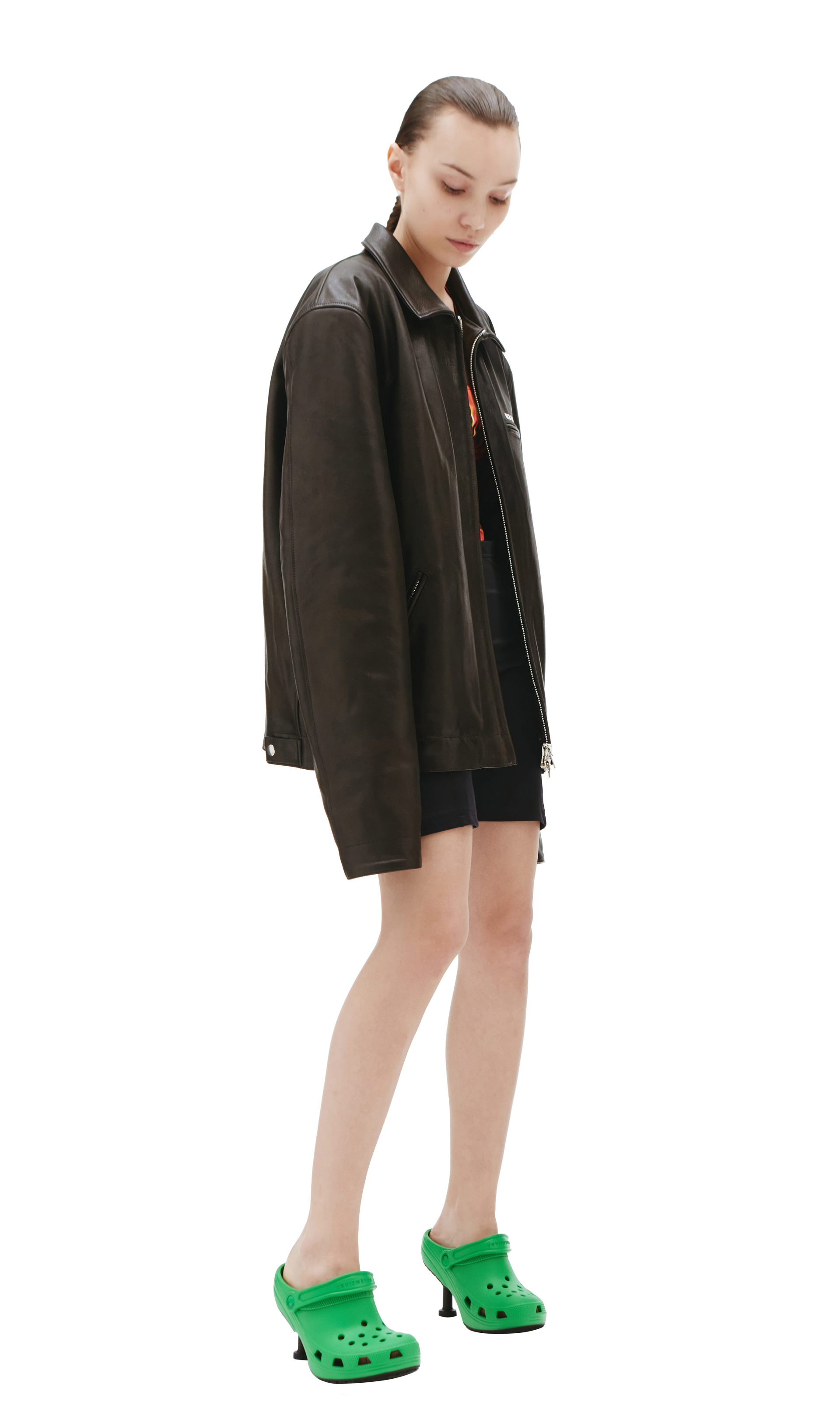 VTMNTS Кожаный куртка с принтом штрихкода