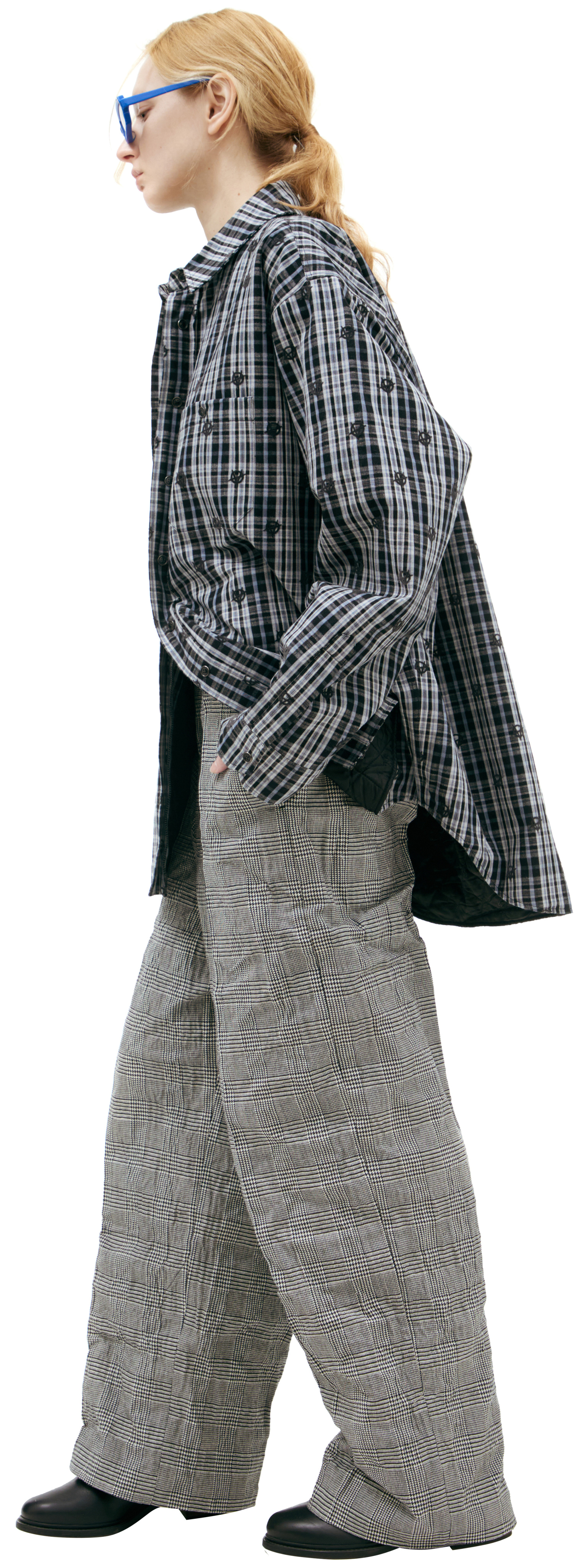 VETEMENTS Серые брюки в клетку