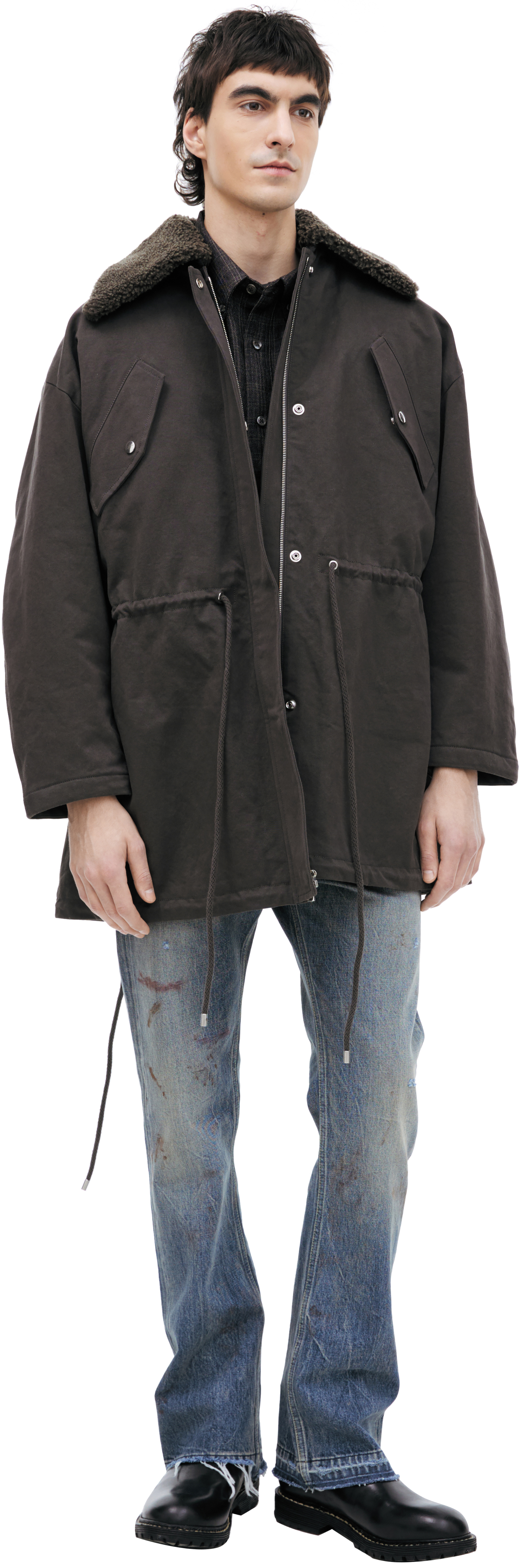 Enfants Riches Déprimés Парка с шерстяным воротом