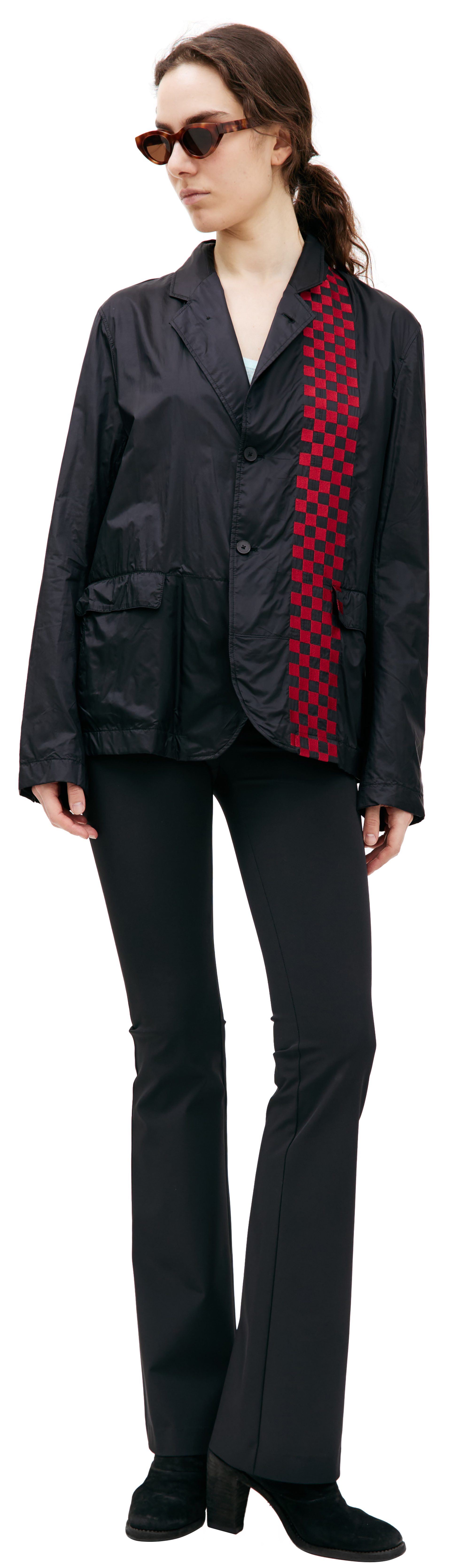 Haider Ackermann Черный жакет с вышивкой