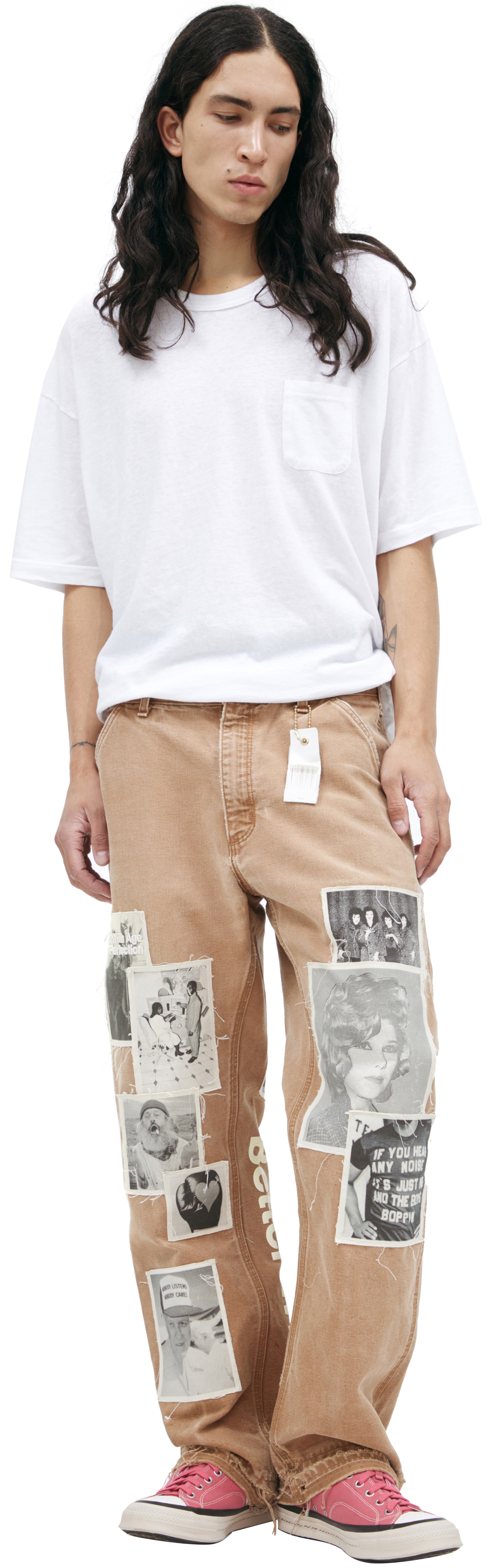 BETTER WITH AGE Широкие джинсы с патчами