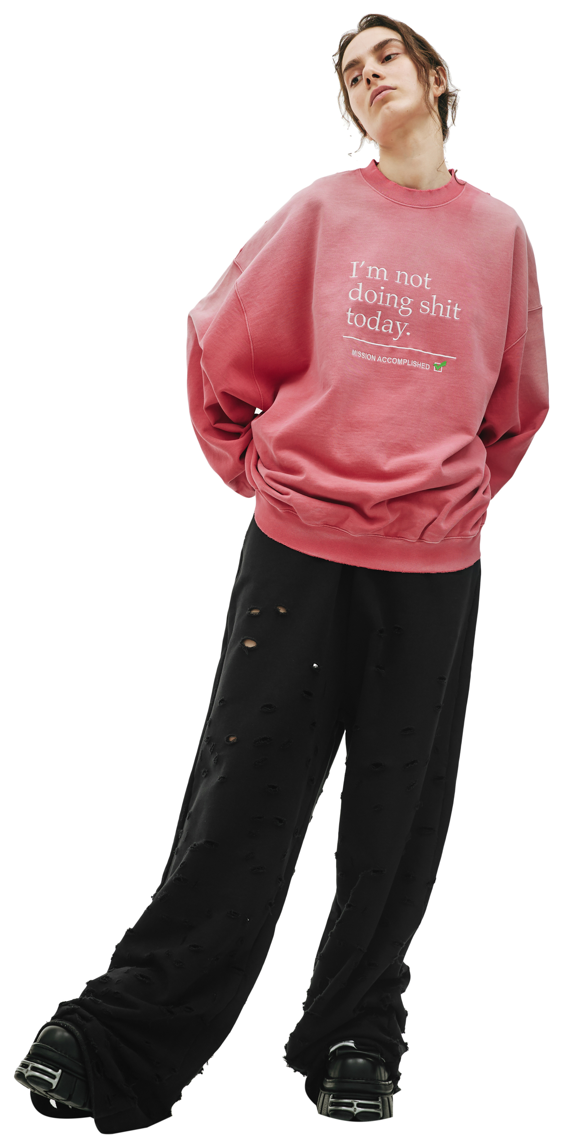 VETEMENTS Оверсайз свитшот с принтом