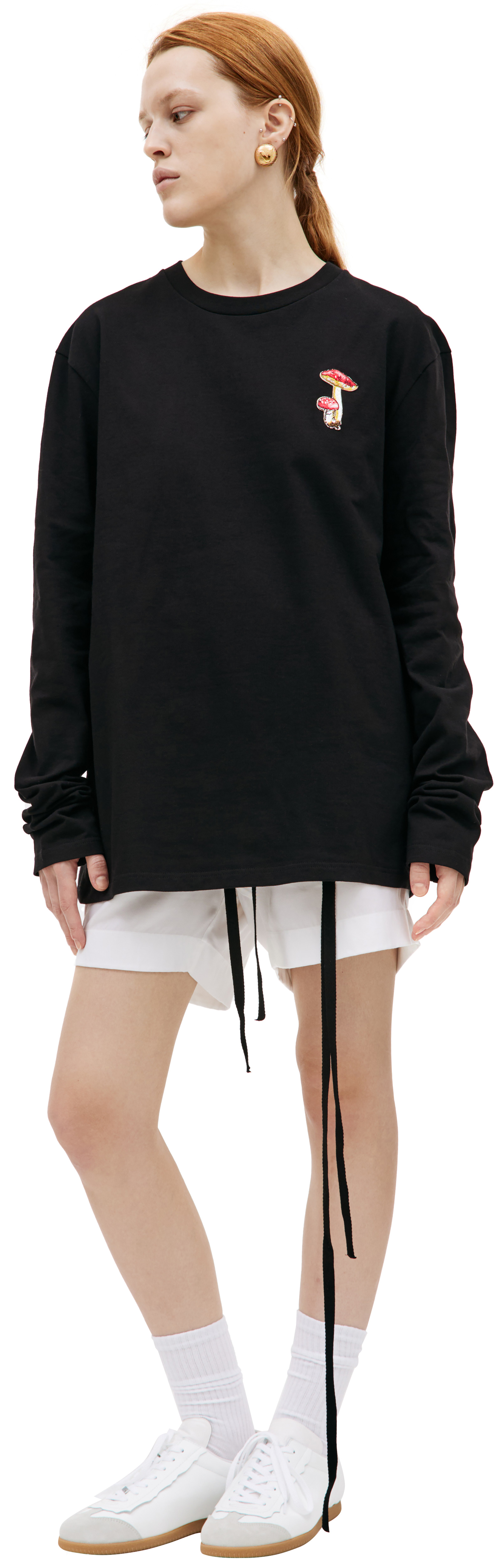 Jil Sander Хлопковый лонгслив с вышивкой