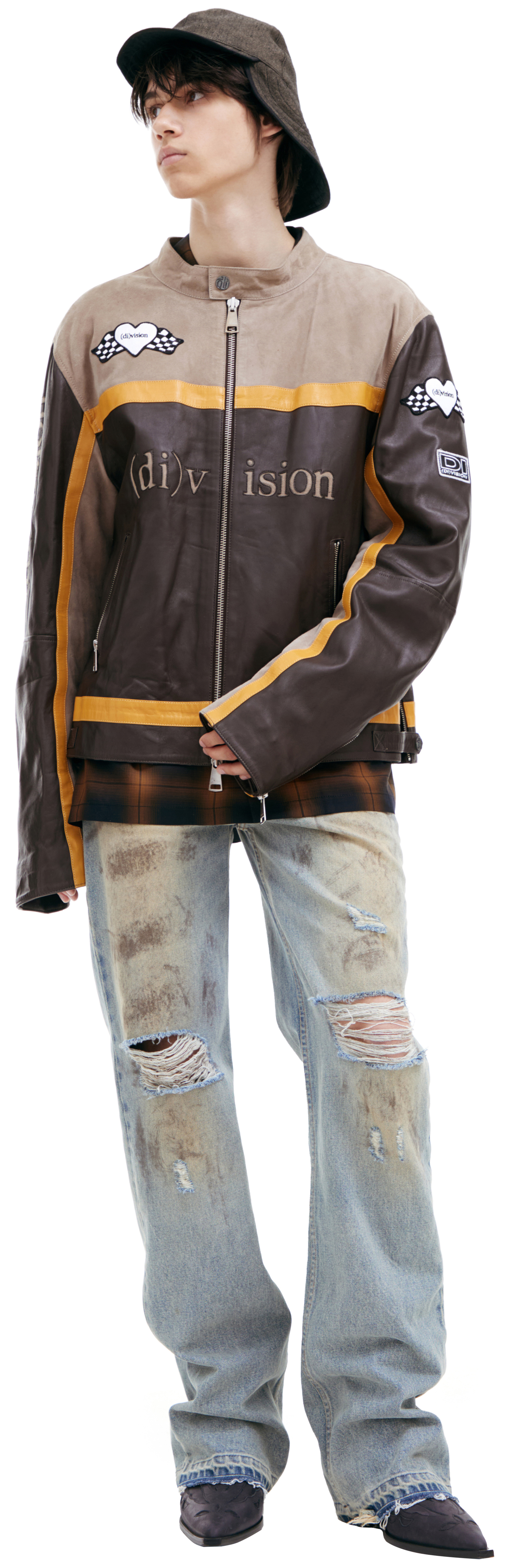 (di)vision Кожаная куртка с логотипом
