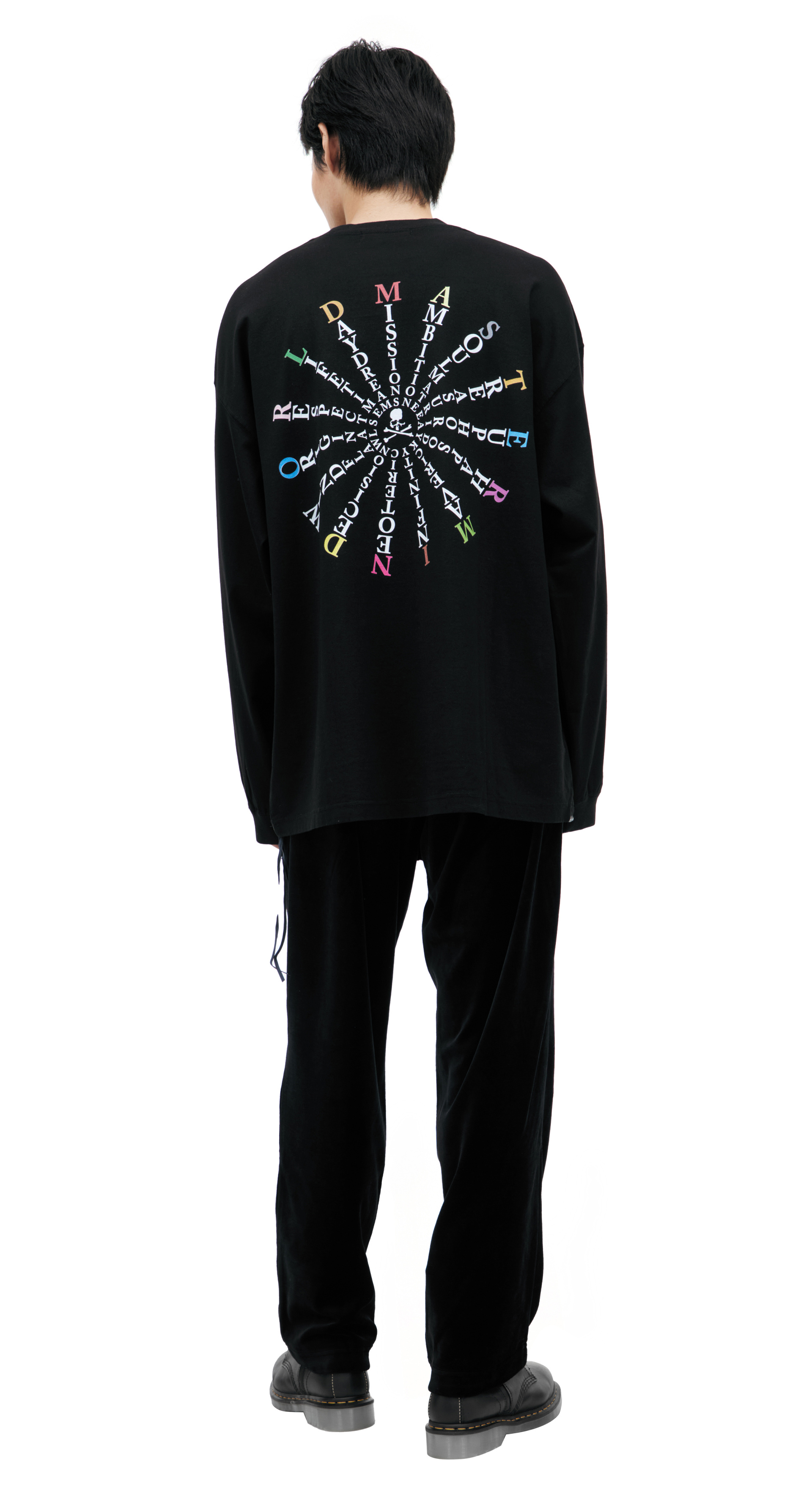 Mastermind WORLD Черный лонгслив с принтом