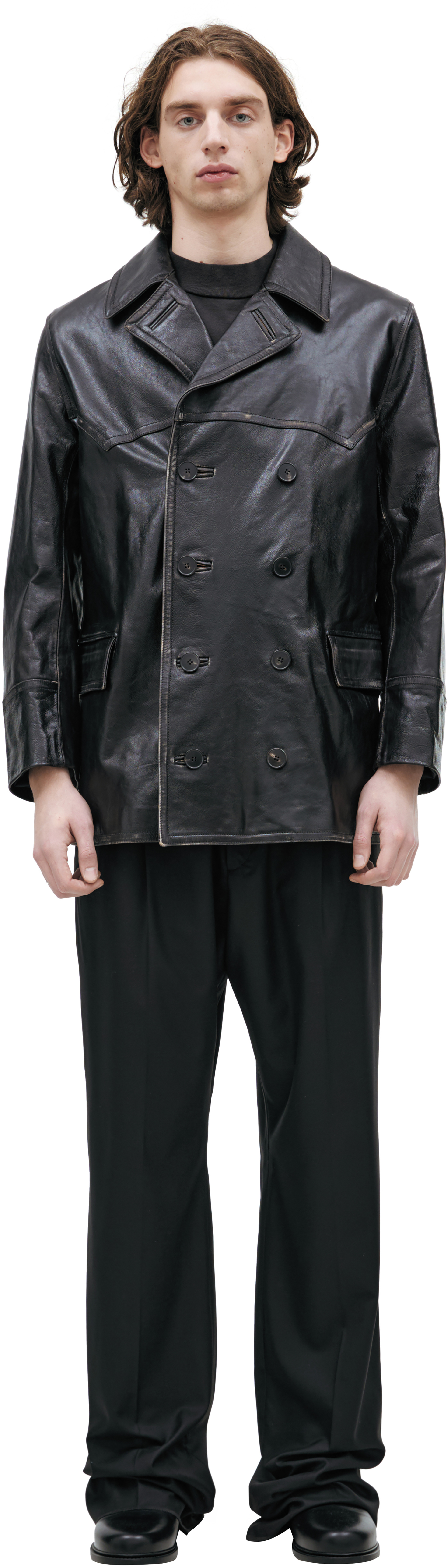 Enfants Riches Déprimés Двубортная куртка из кожи