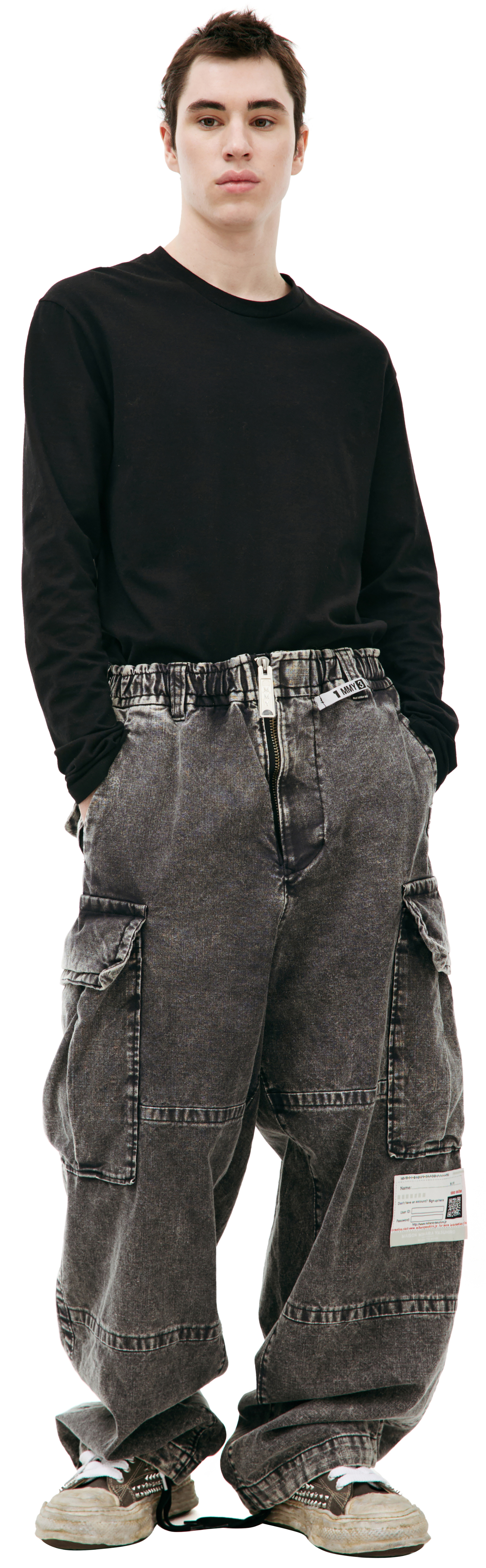 Maison Mihara Yasuhiro Джинсы карго с логотипом