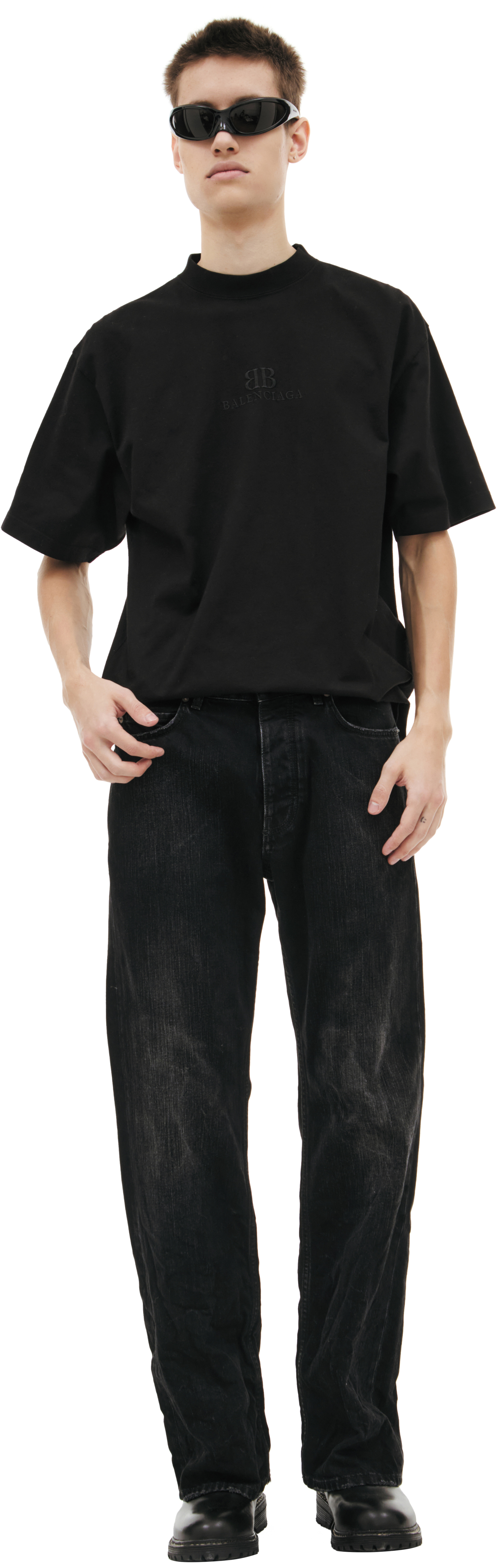 Balenciaga Широкие джинсы с потертостями