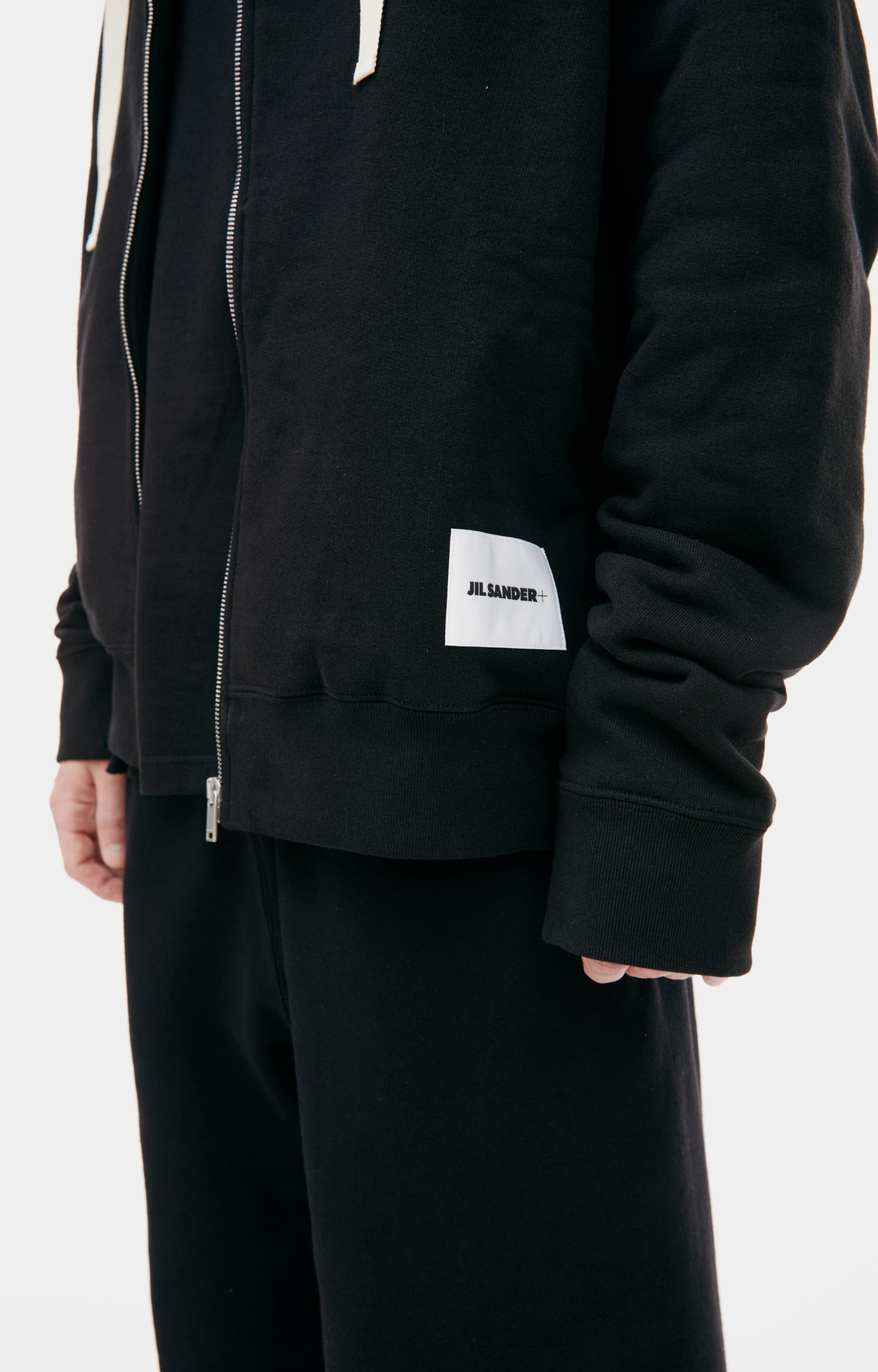Jil Sander Худи на молнии с патчем