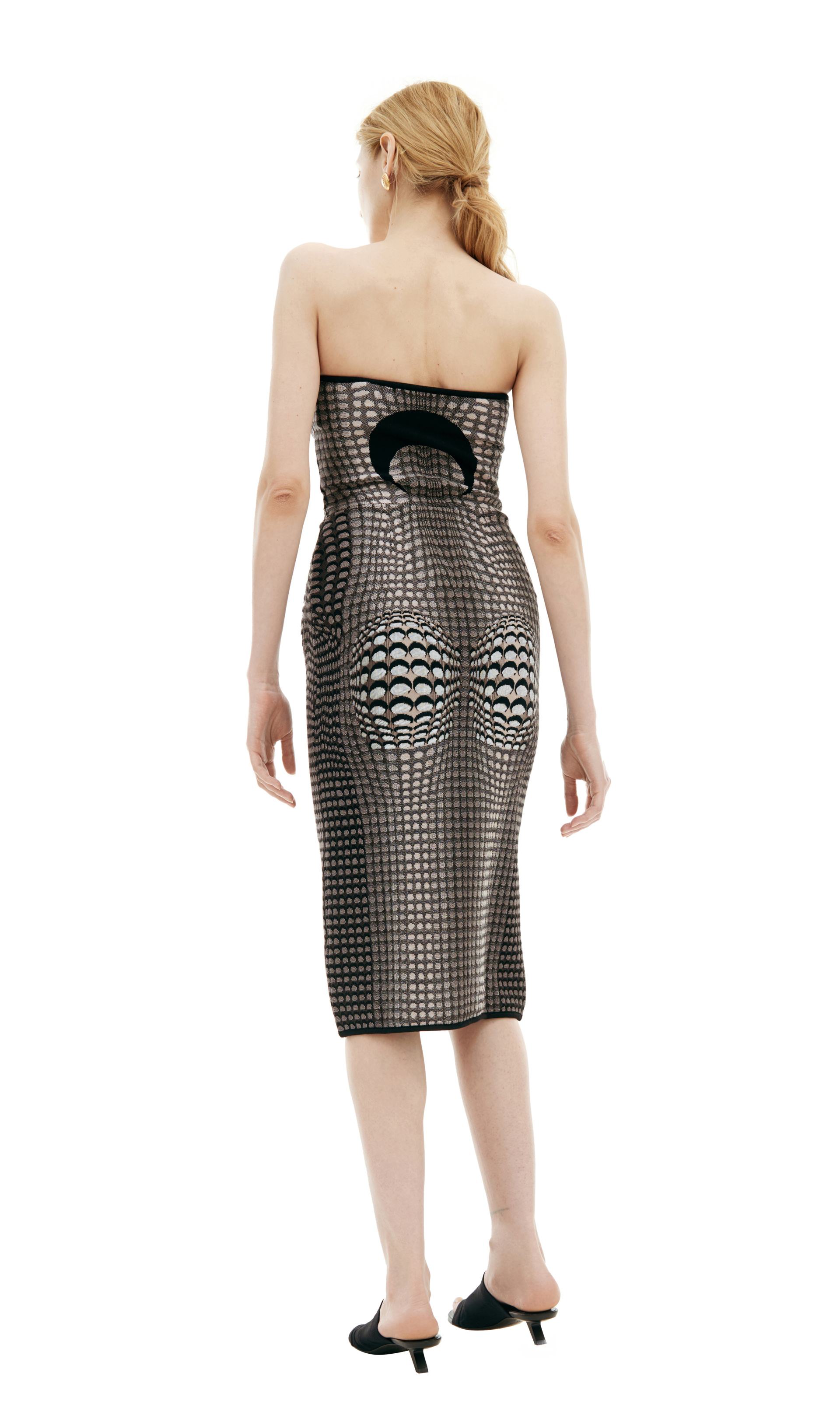 MARINE SERRE Платье миди с монопринтом