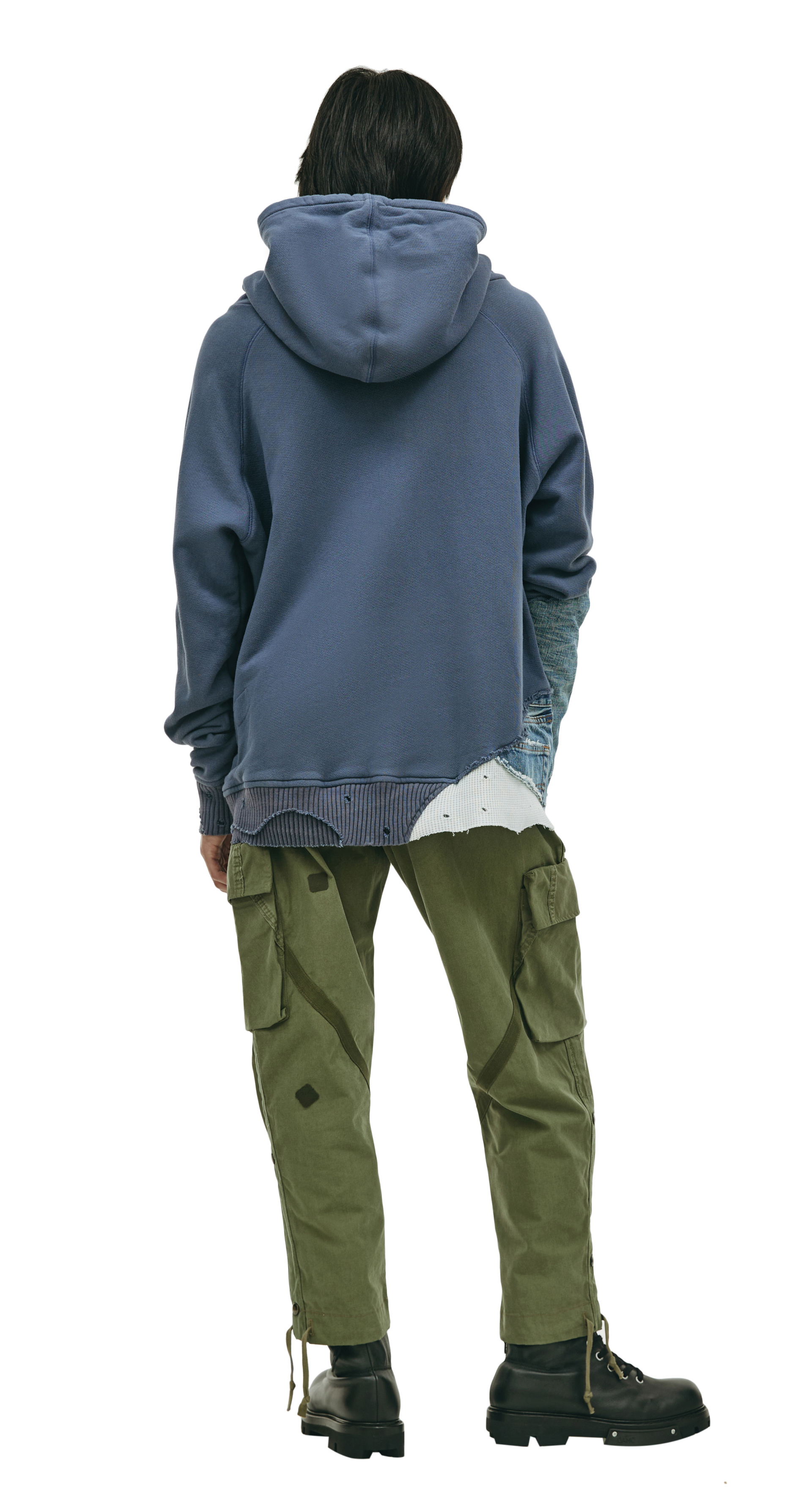 Greg Lauren Комбинированное худи USA