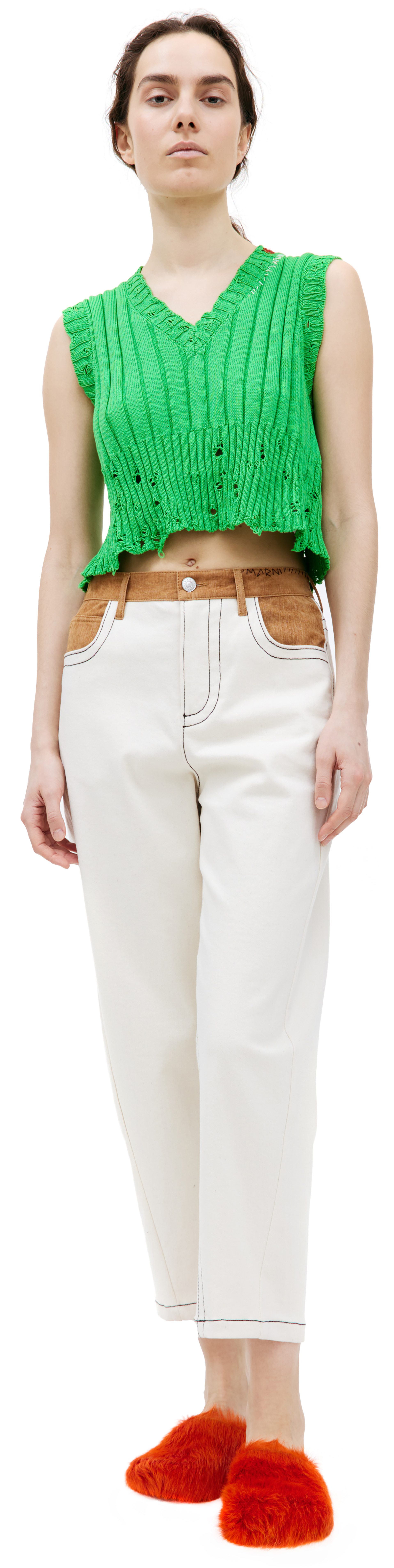 Marni Рваный укороченный жилет