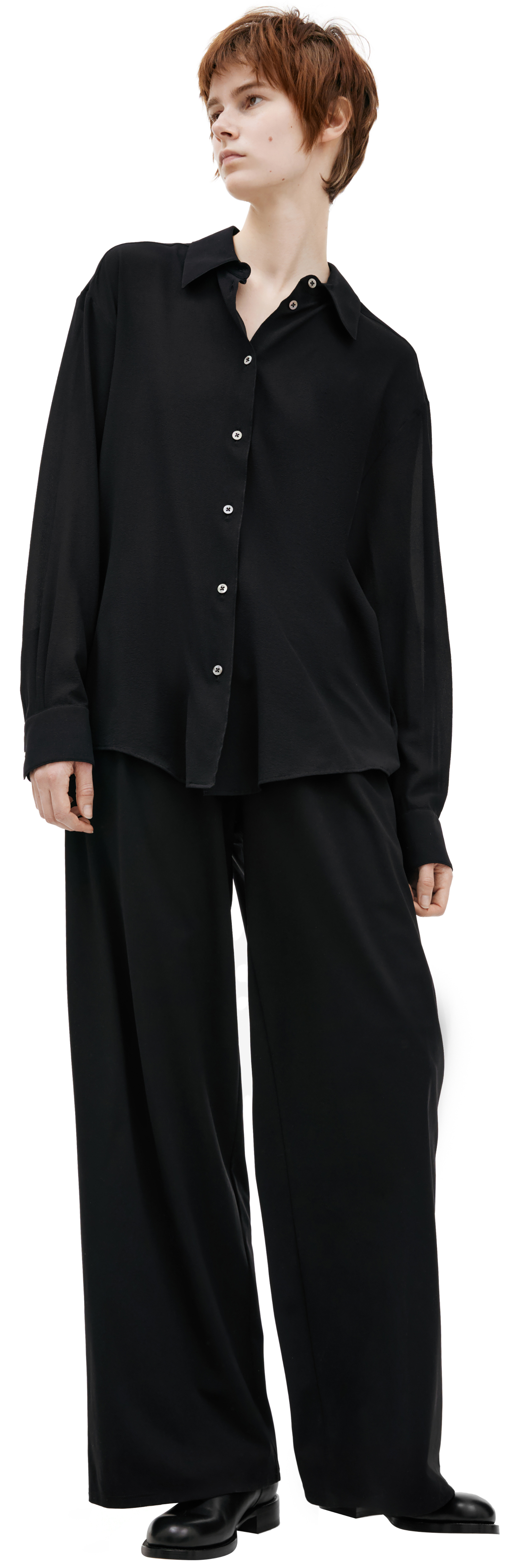 The Row Шелковая рубашка на пуговицах