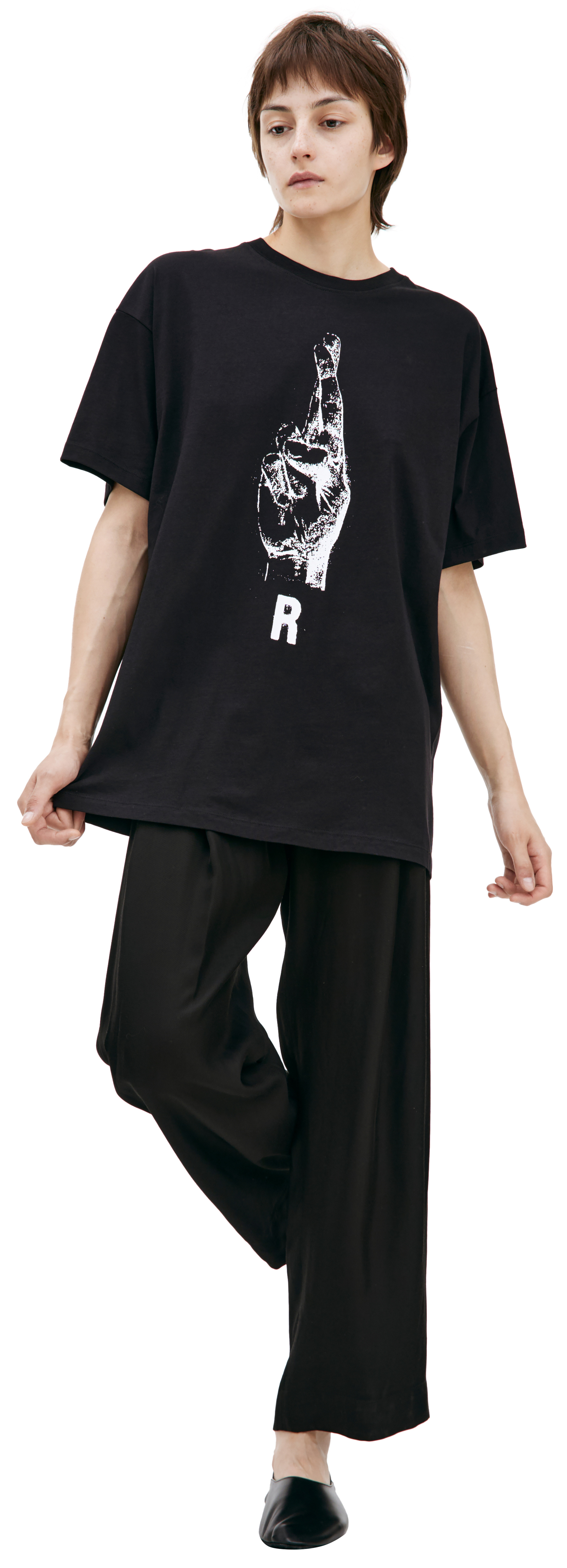 Raf Simons Оверсайз футболка с принтом