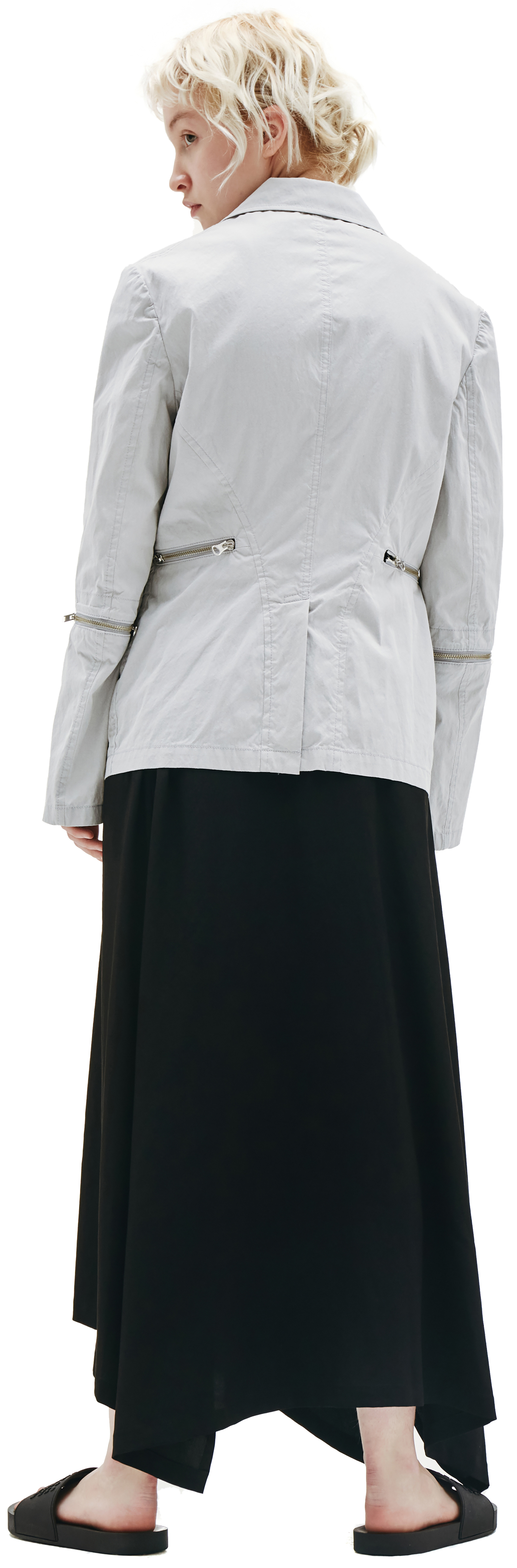 Y\'s Серый хлопковый жакет с молниями