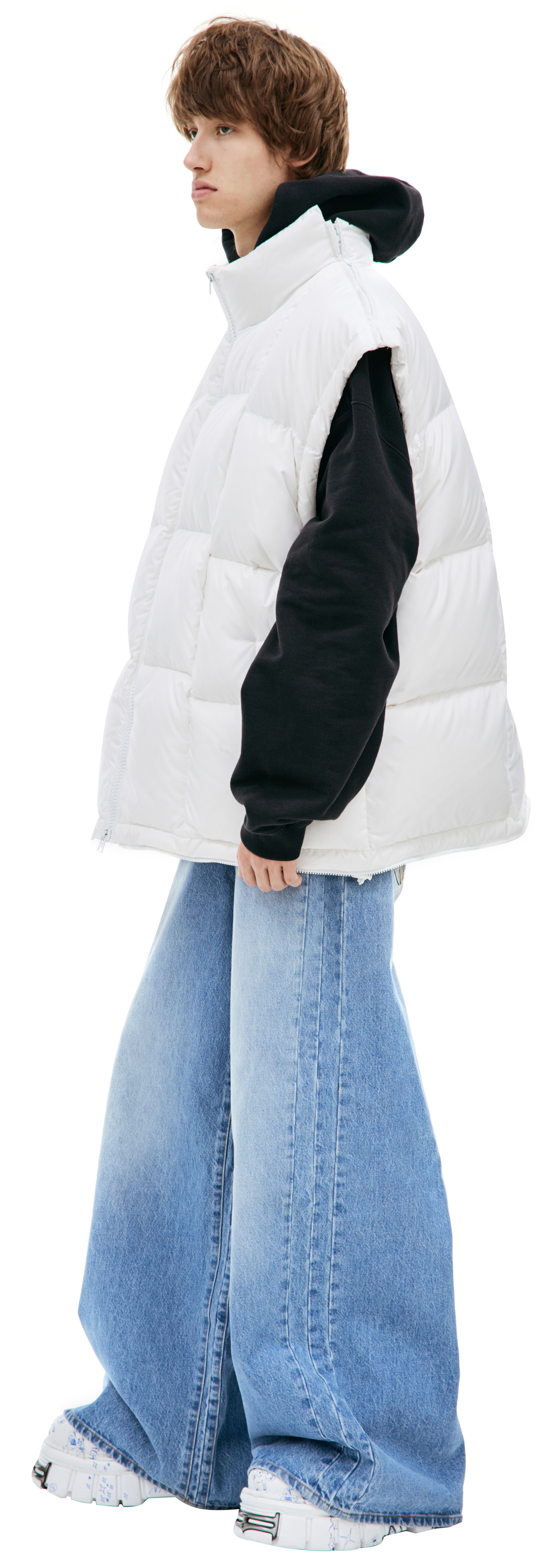 VETEMENTS Белый жилет из пуха