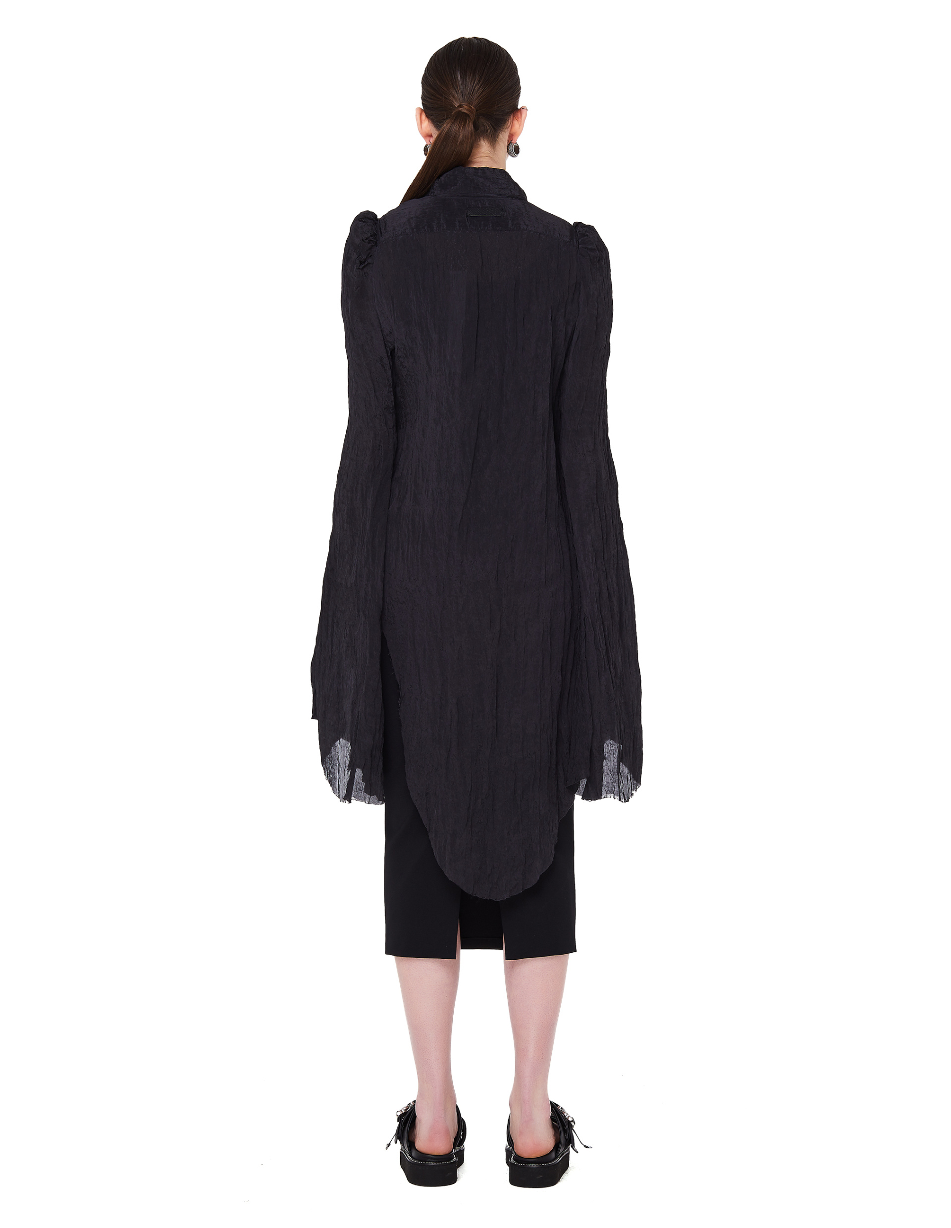 If Six Was Nine Черная блузка Seraphim из жатой ткани