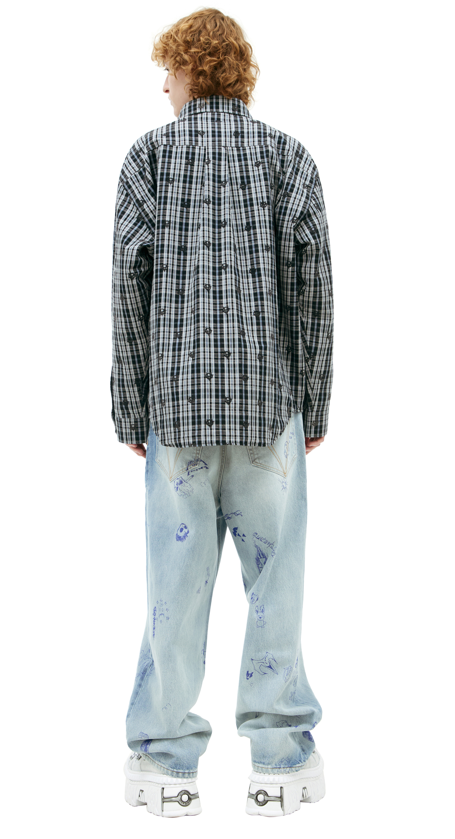 VETEMENTS Клетчатая рубашка с вышивками