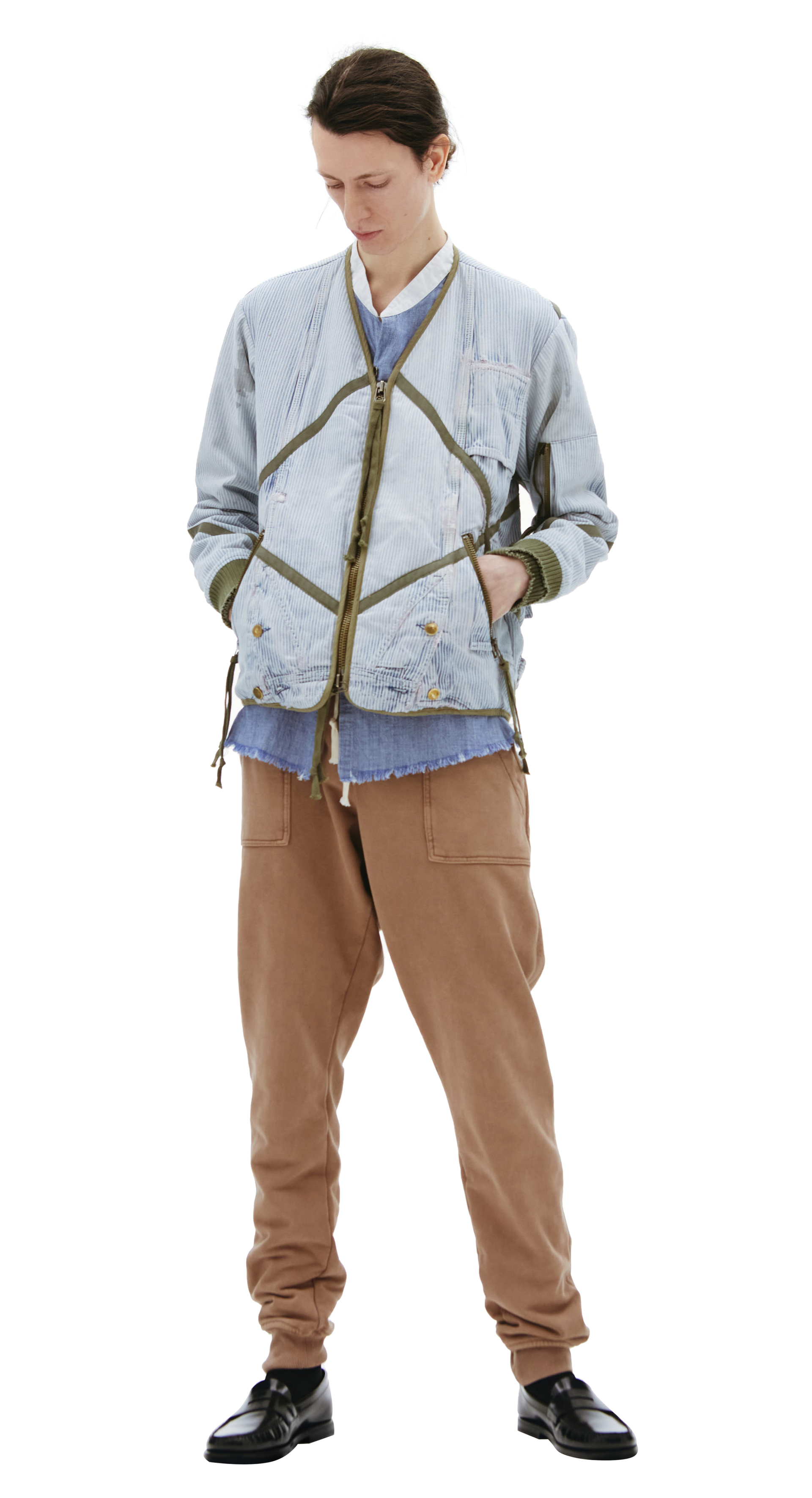 Greg Lauren Куртка Engineer в полоску