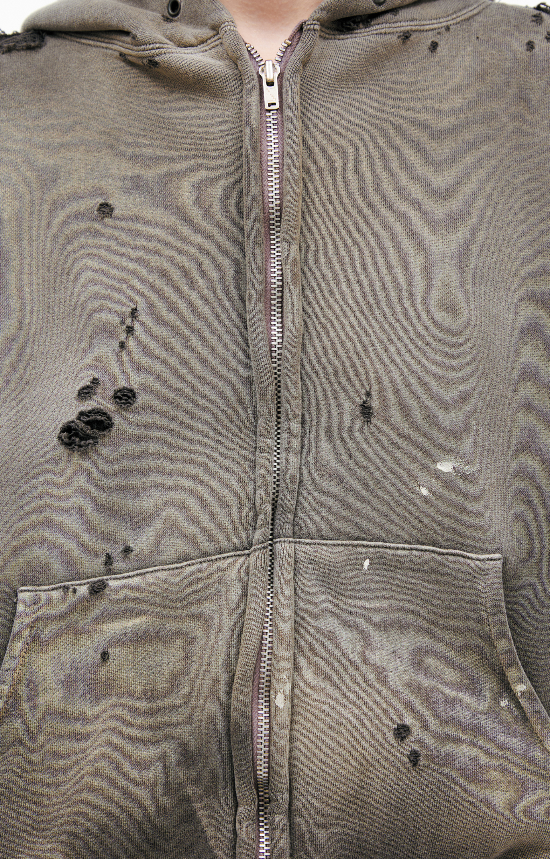 Saint Mxxxxxx Рваное худи на молнии