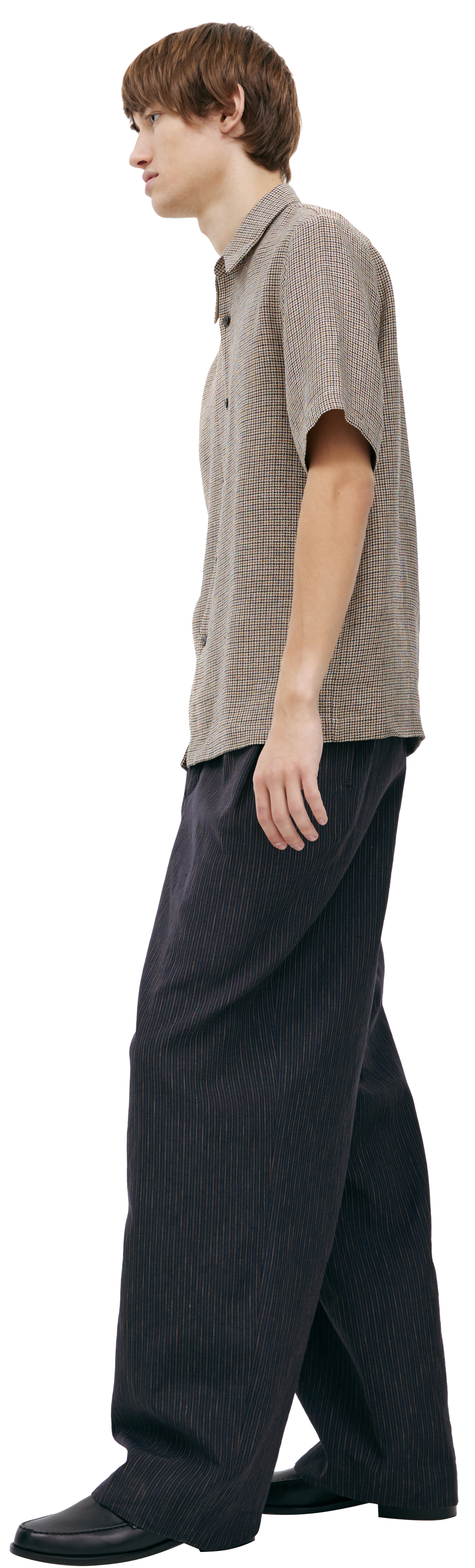 Dries Van Noten Льняная рубашка с монопринтом