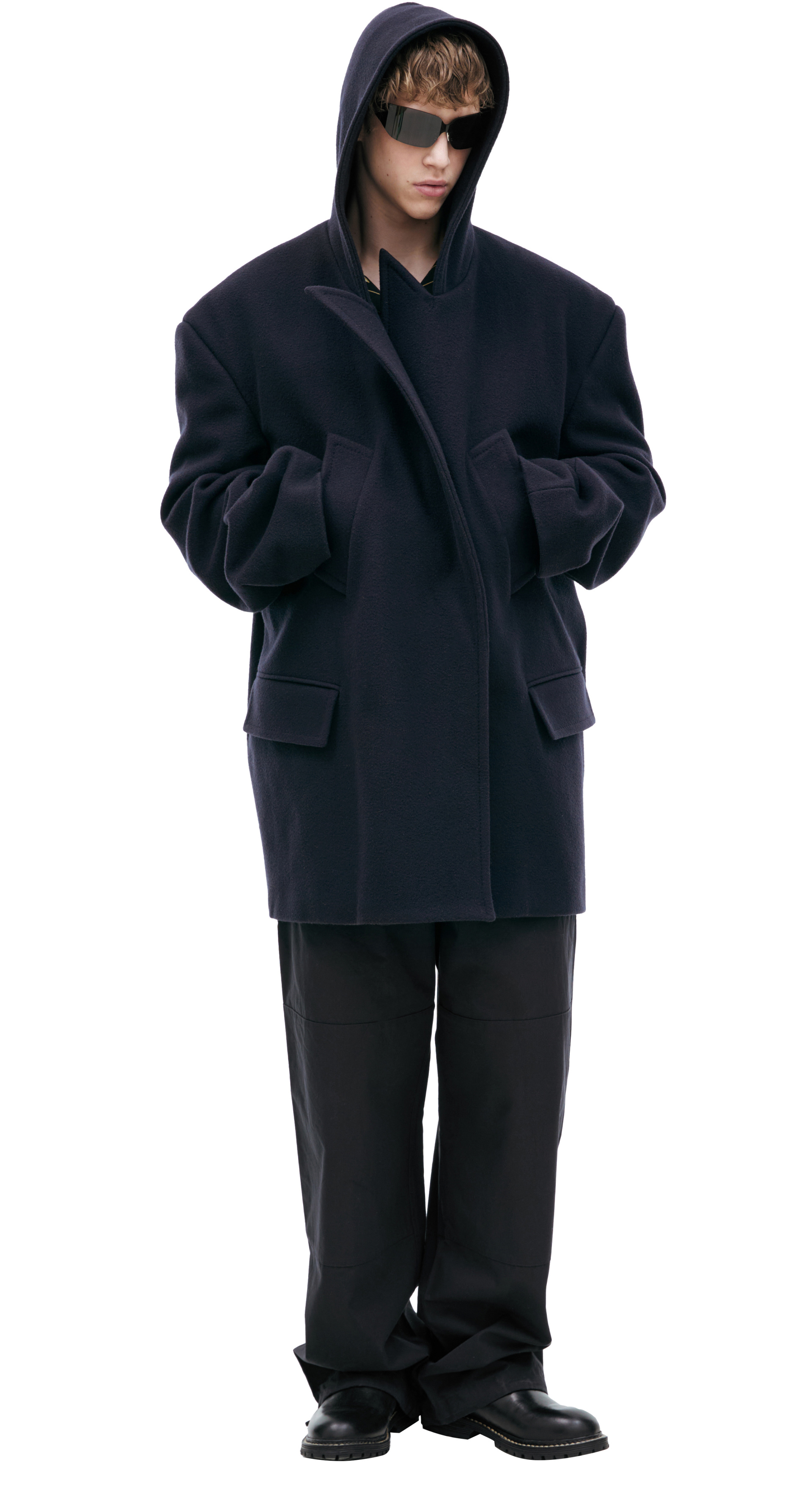 Balenciaga Шерстяное пальто с капюшоном